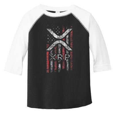 Crypto Currency Xrp Cryptocurrency American Flag Xrp Toddler Fine Jersey T-Shirt