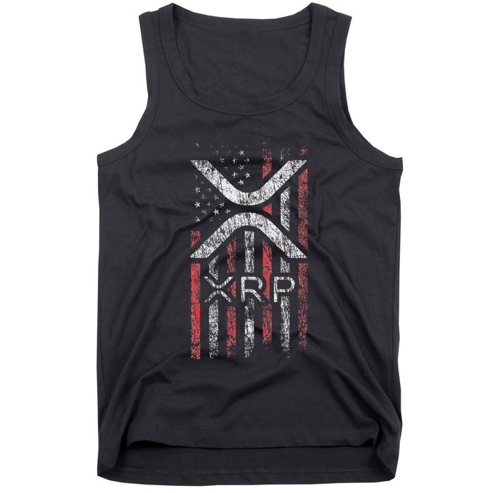 Crypto Currency Xrp Cryptocurrency American Flag Xrp Tank Top