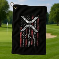 Crypto Currency Xrp Cryptocurrency American Flag Xrp Golf Towel