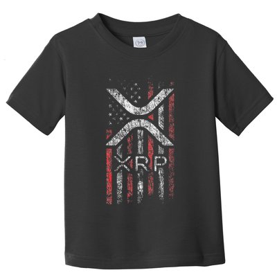 Crypto Currency Xrp Cryptocurrency American Flag Xrp Toddler T-Shirt
