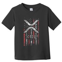 Crypto Currency Xrp Cryptocurrency American Flag Xrp Toddler T-Shirt