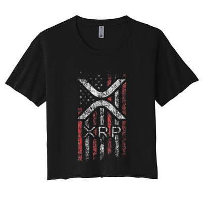 Crypto Currency Xrp Cryptocurrency American Flag Xrp Crop Top