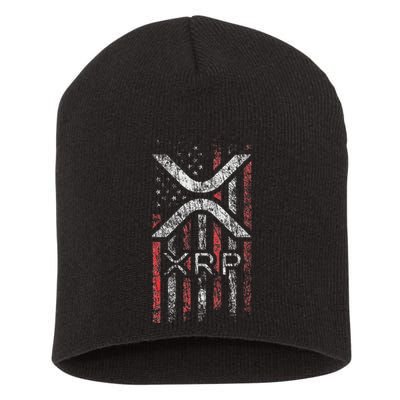 Crypto Currency Xrp Cryptocurrency American Flag Xrp Short Acrylic Beanie