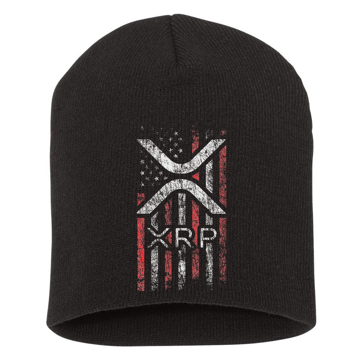 Crypto Currency Xrp Cryptocurrency American Flag Xrp Short Acrylic Beanie