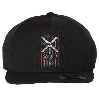 Crypto Currency Xrp Cryptocurrency American Flag Xrp Wool Snapback Cap