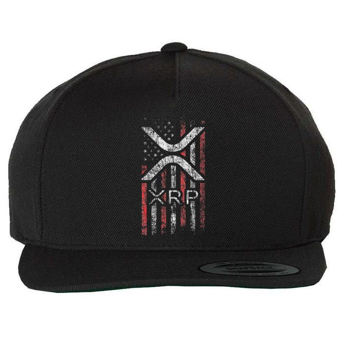 Crypto Currency Xrp Cryptocurrency American Flag Xrp Wool Snapback Cap