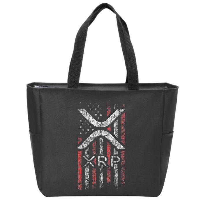 Crypto Currency Xrp Cryptocurrency American Flag Xrp Zip Tote Bag