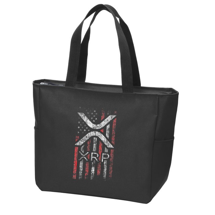 Crypto Currency Xrp Cryptocurrency American Flag Xrp Zip Tote Bag