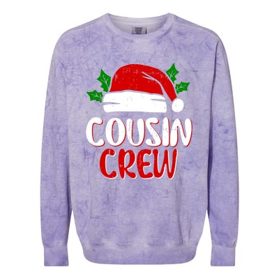 Cousin Crew Xmas Santa Claus Family Cute Matching Christmas Gift Colorblast Crewneck Sweatshirt