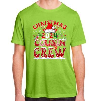 Cousin Crew Xmas Lights Santa Hat Christmas 2024 Pajamas Gift Adult ChromaSoft Performance T-Shirt