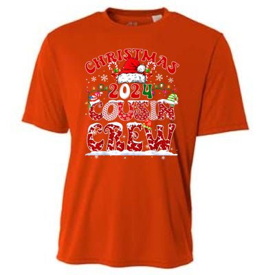 Cousin Crew Xmas Lights Santa Hat Christmas 2024 Pajamas Gift Cooling Performance Crew T-Shirt