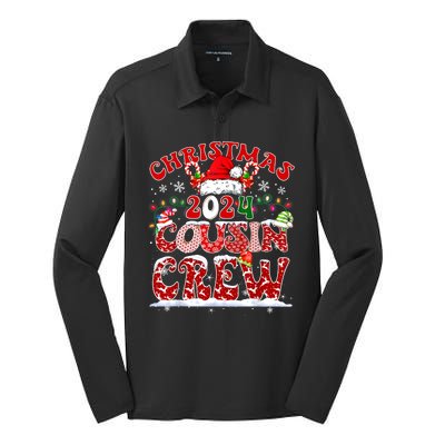 Cousin Crew Xmas Lights Santa Hat Christmas 2024 Pajamas Gift Silk Touch Performance Long Sleeve Polo