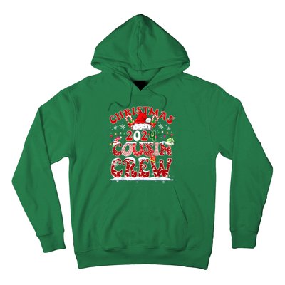 Cousin Crew Xmas Lights Santa Hat Christmas 2024 Pajamas Gift Hoodie