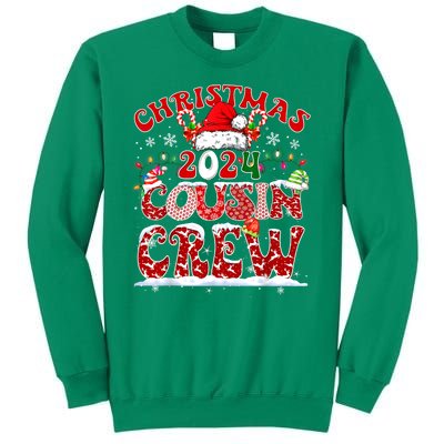 Cousin Crew Xmas Lights Santa Hat Christmas 2024 Pajamas Gift Sweatshirt