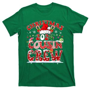 Cousin Crew Xmas Lights Santa Hat Christmas 2024 Pajamas Gift T-Shirt