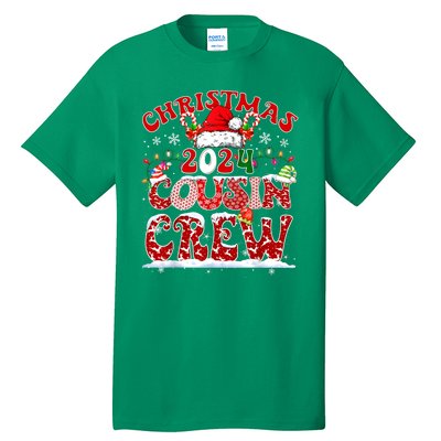 Cousin Crew Xmas Lights Santa Hat Christmas 2024 Pajamas Gift Tall T-Shirt