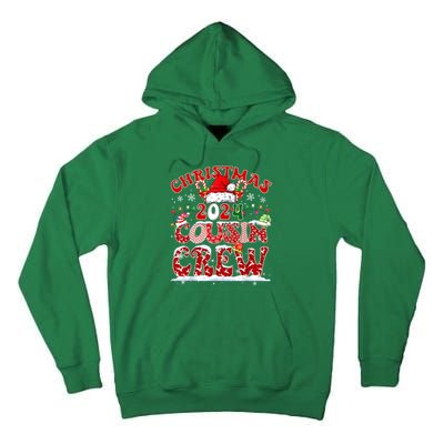 Cousin Crew Xmas Lights Santa Hat Christmas 2024 Pajamas Gift Tall Hoodie