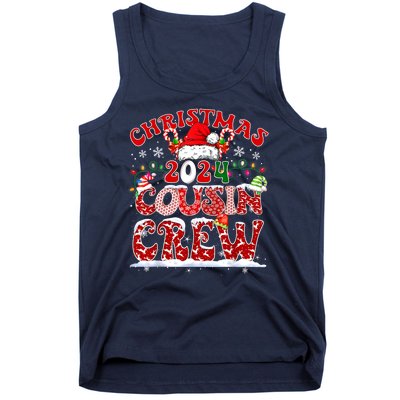 Cousin Crew Xmas Lights Santa Hat Christmas 2024 Pajamas Gift Tank Top