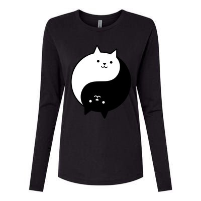 Cute Cats Yin Yang Yoga Zen Kitty Black And White Cat Gift Womens Cotton Relaxed Long Sleeve T-Shirt