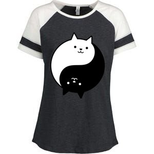 Cute Cats Yin Yang Yoga Zen Kitty Black And White Cat Gift Enza Ladies Jersey Colorblock Tee