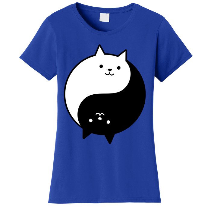 Cute Cats Yin Yang Yoga Zen Kitty Black And White Cat Gift Women's T-Shirt