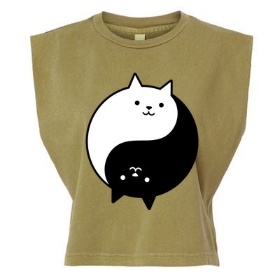 Cute Cats Yin Yang Yoga Zen Kitty Black And White Cat Gift Garment-Dyed Women's Muscle Tee