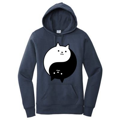 Cute Cats Yin Yang Yoga Zen Kitty Black And White Cat Gift Women's Pullover Hoodie