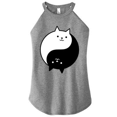 Cute Cats Yin Yang Yoga Zen Kitty Black And White Cat Gift Women’s Perfect Tri Rocker Tank