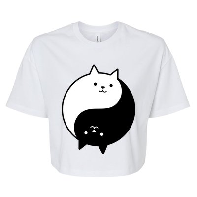 Cute Cats Yin Yang Yoga Zen Kitty Black And White Cat Gift Bella+Canvas Jersey Crop Tee