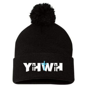 Christian Cross Yhwh Yahweh Jesus Resurrection Pom Pom 12in Knit Beanie