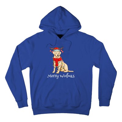 Christmas Cute Yellow Lab Dog Holiday Lights Merry Woofmas Gift Hoodie