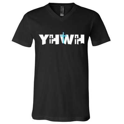 Christian Cross Yhwh Yahweh Jesus Resurrection V-Neck T-Shirt