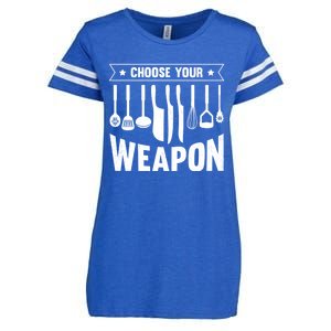 Cook Chose Your Weapon Chef Cooking Culinary Kitchen Hobby Gift Enza Ladies Jersey Football T-Shirt