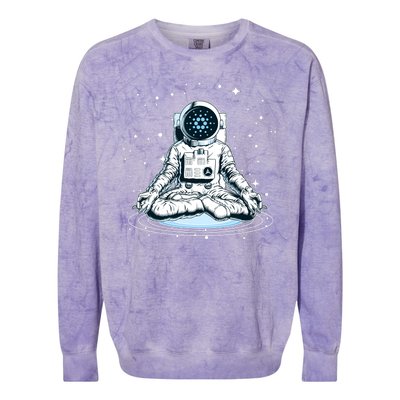 Cardano Cryptocurrency Yoga Space Astronaut Colorblast Crewneck Sweatshirt