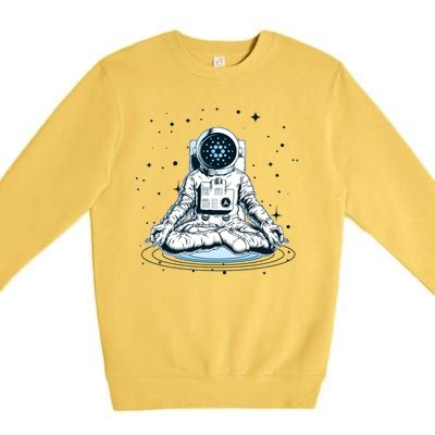 Cardano Cryptocurrency Yoga Space Astronaut Premium Crewneck Sweatshirt