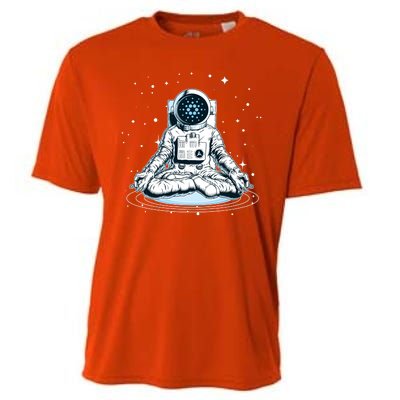 Cardano Cryptocurrency Yoga Space Astronaut Cooling Performance Crew T-Shirt