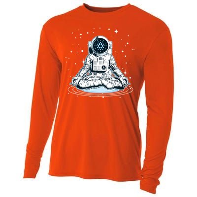 Cardano Cryptocurrency Yoga Space Astronaut Cooling Performance Long Sleeve Crew