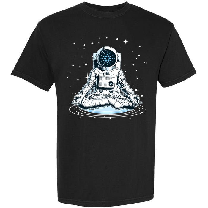 Cardano Cryptocurrency Yoga Space Astronaut Garment-Dyed Heavyweight T-Shirt