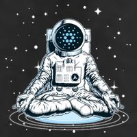 Cardano Cryptocurrency Yoga Space Astronaut Garment-Dyed Heavyweight T-Shirt