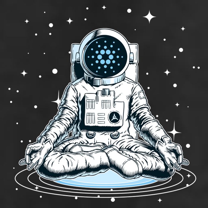 Cardano Cryptocurrency Yoga Space Astronaut Garment-Dyed Heavyweight T-Shirt