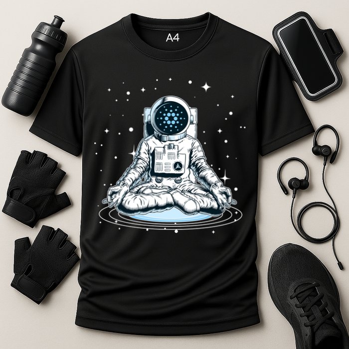 Cardano Cryptocurrency Yoga Space Astronaut Performance Shirt