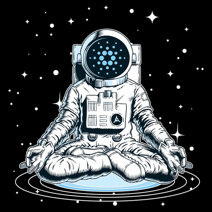 Cardano Cryptocurrency Yoga Space Astronaut Sustainable Bucket Hat