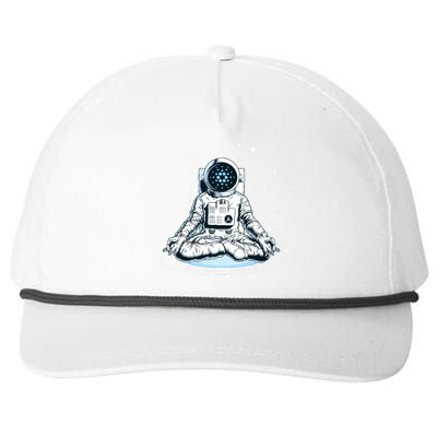 Cardano Cryptocurrency Yoga Space Astronaut Snapback Five-Panel Rope Hat