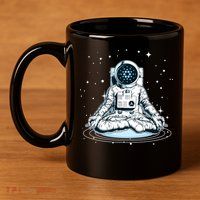 Cardano Cryptocurrency Yoga Space Astronaut 11oz C Handle Ceramic Mug