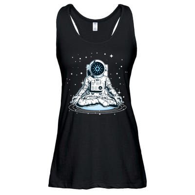 Cardano Cryptocurrency Yoga Space Astronaut Ladies Essential Flowy Tank