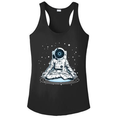 Cardano Cryptocurrency Yoga Space Astronaut Ladies PosiCharge Competitor Racerback Tank