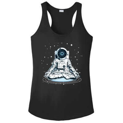 Cardano Cryptocurrency Yoga Space Astronaut Ladies PosiCharge Competitor Racerback Tank