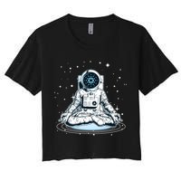 Cardano Cryptocurrency Yoga Space Astronaut Women's Crop Top Tee