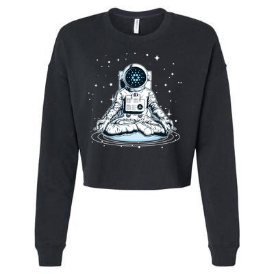 Cardano Cryptocurrency Yoga Space Astronaut Cropped Pullover Crew