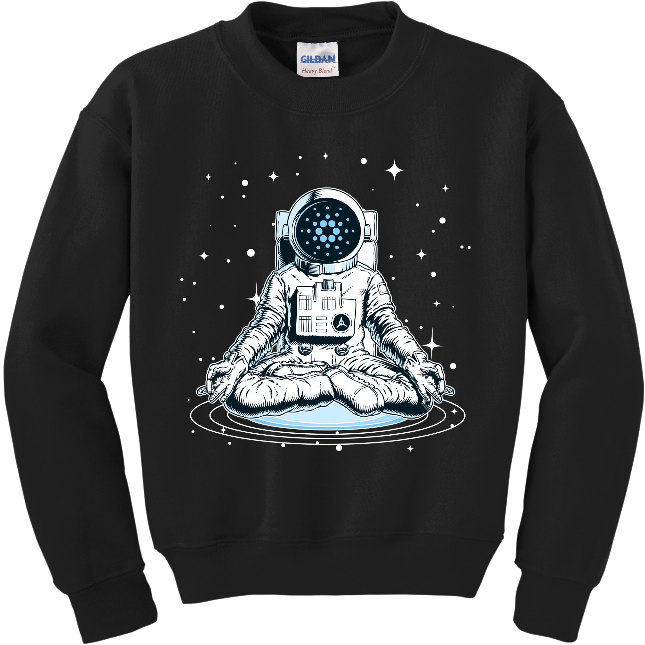 Cardano Cryptocurrency Yoga Space Astronaut Kids Sweatshirt